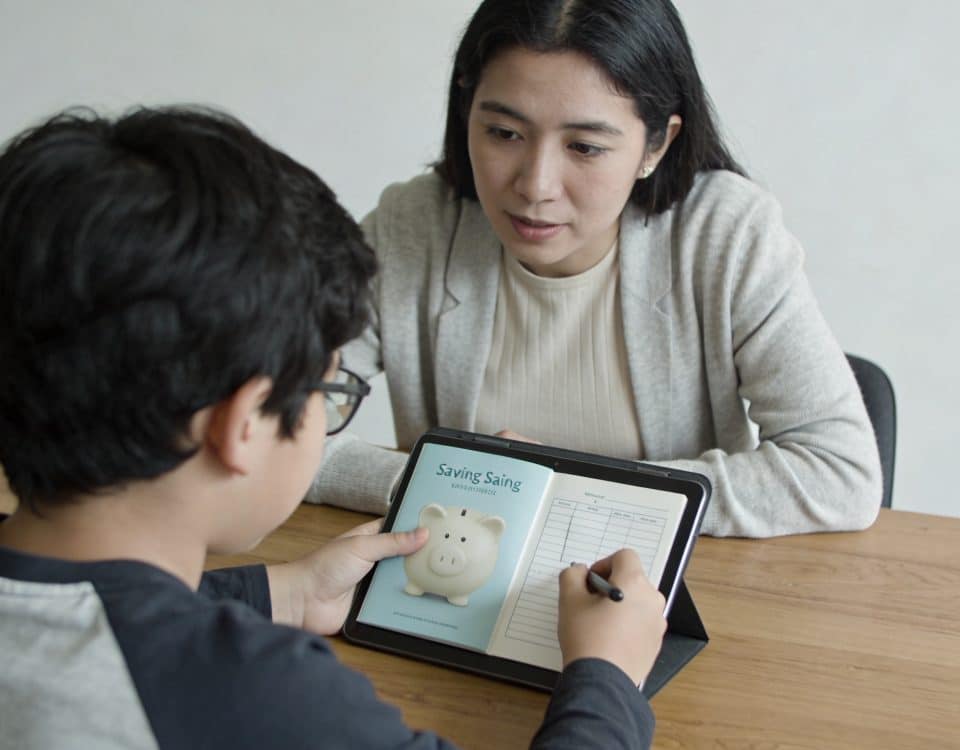 client observant son relevé livret a sur tablette