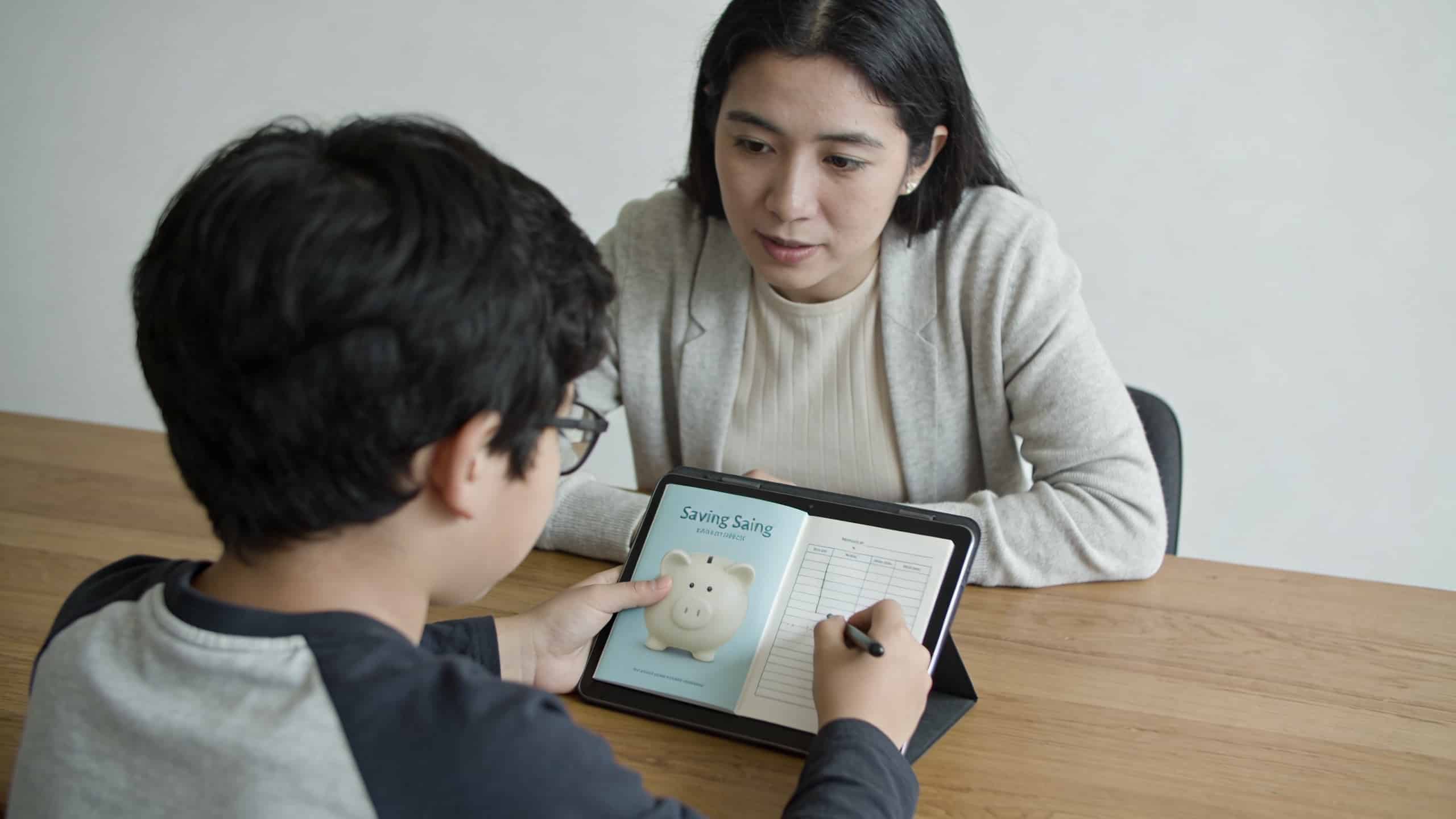 client observant son relevé livret a sur tablette