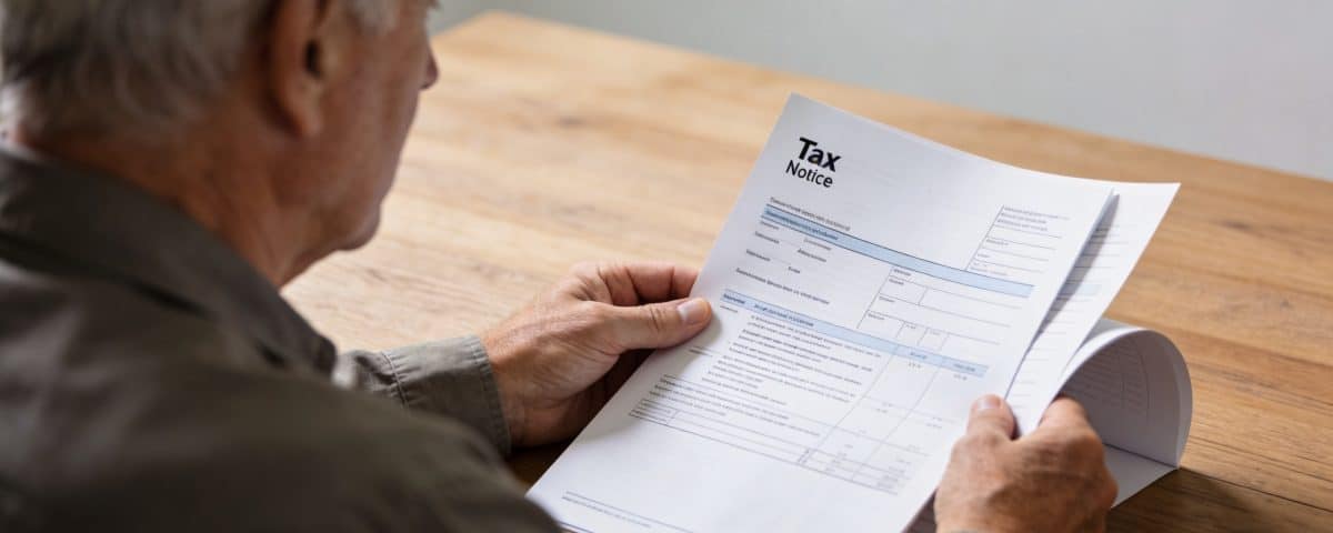 retraité assis à table consultant avis d imposition