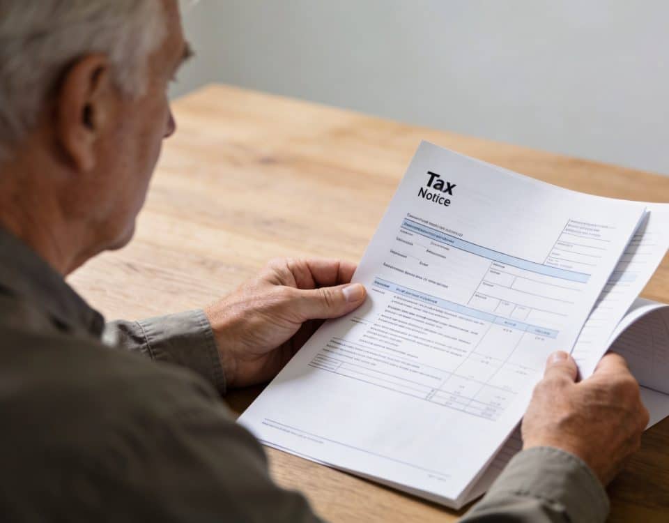 retraité assis à table consultant avis d imposition