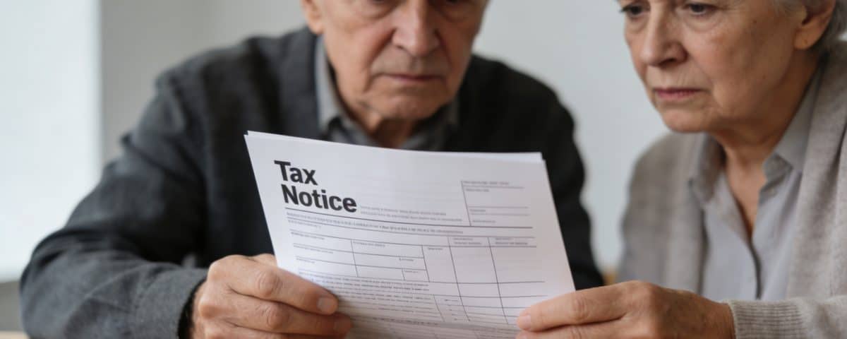 retraites inquiets lisant un avis d imposition
