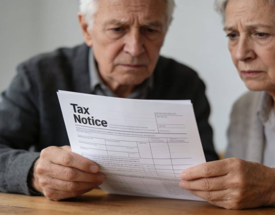 retraites inquiets lisant un avis d imposition