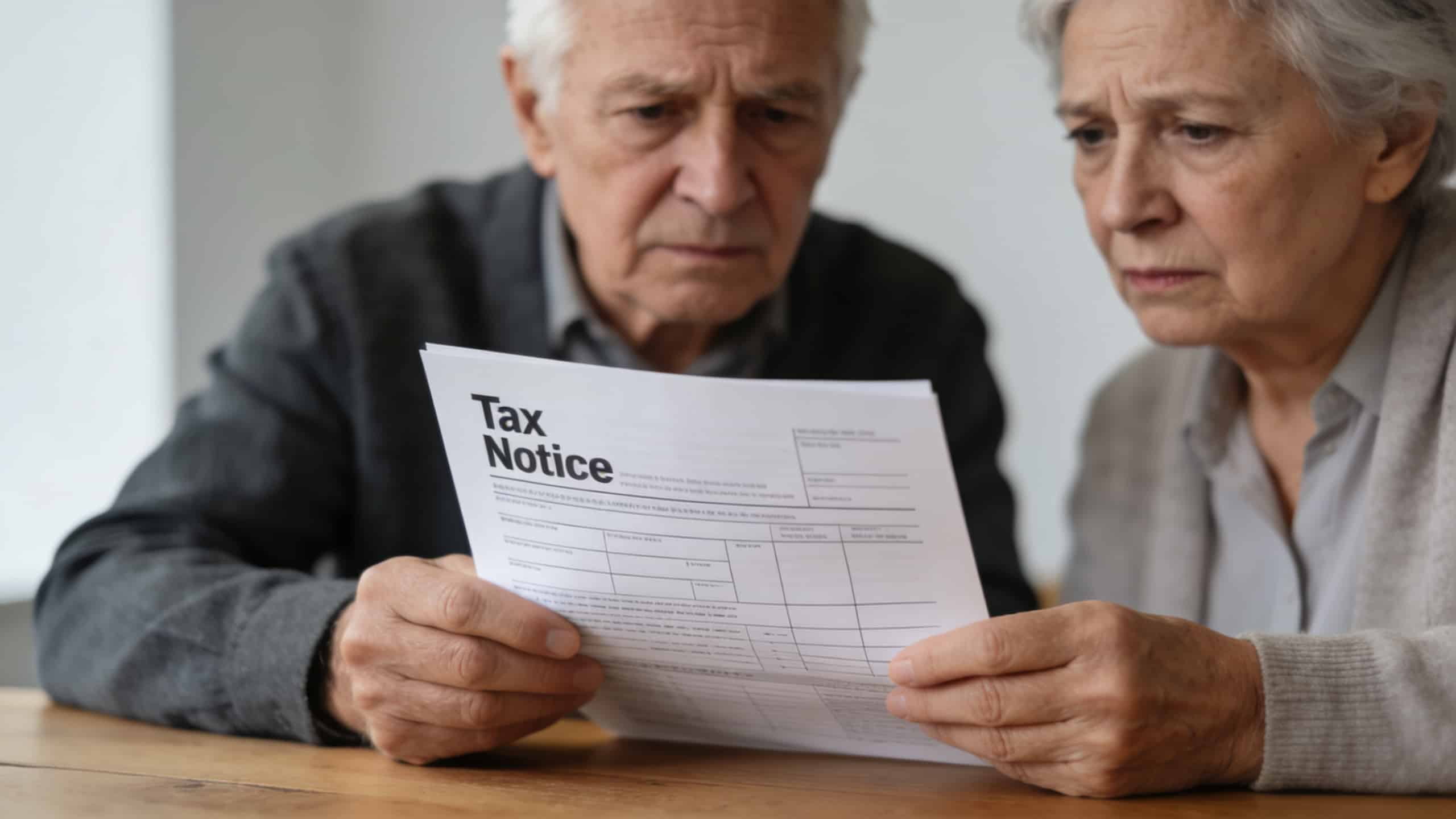 retraites inquiets lisant un avis d imposition