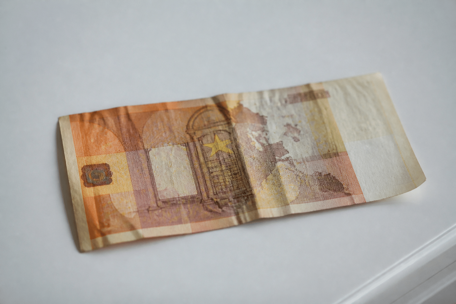 Billet de banque 50 euros serie ancienne sur table blanche