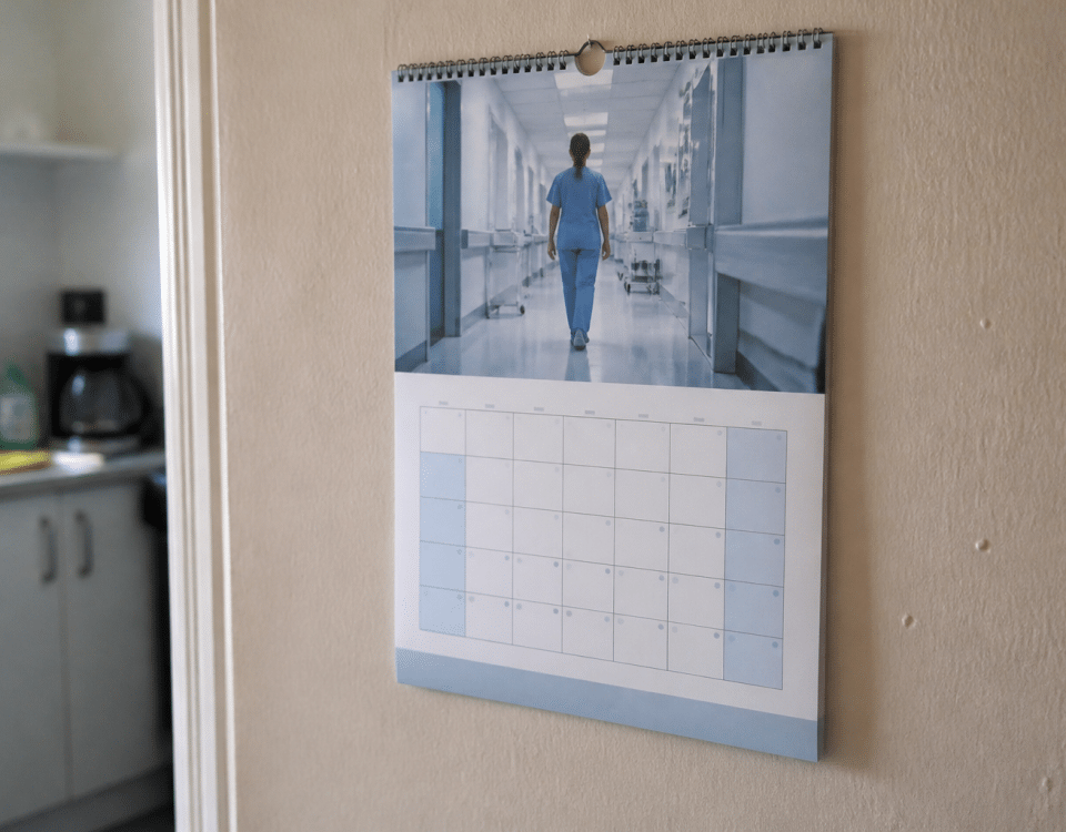 Calendrier affichant dates importantes salaires hospitaliers 2025
