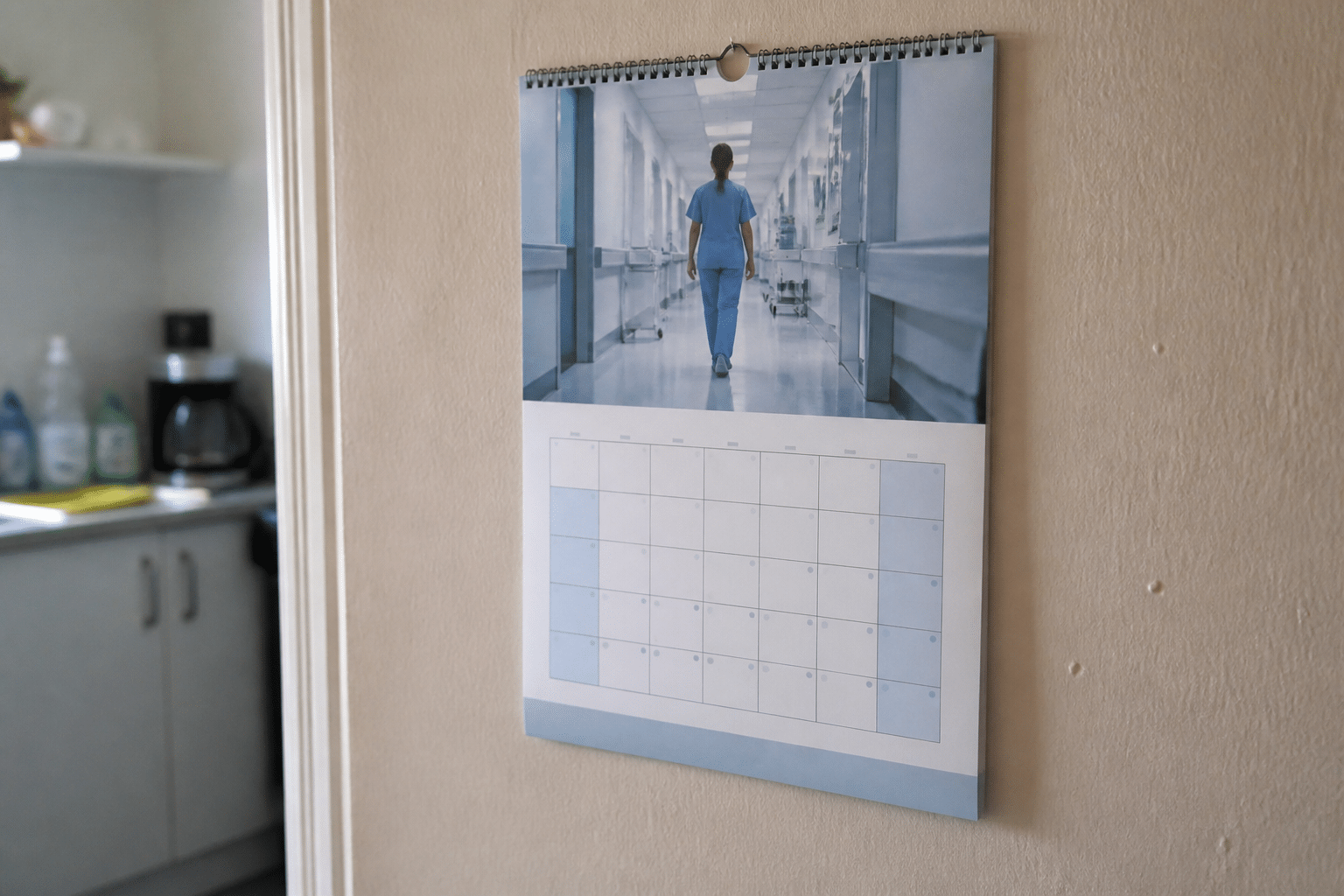 Calendrier affichant dates importantes salaires hospitaliers 2025
