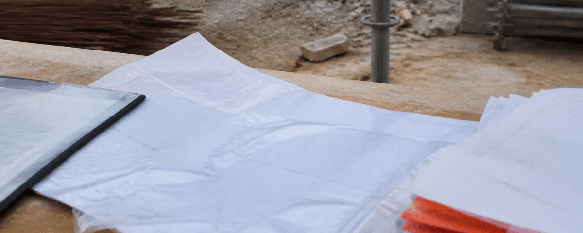 Document salarial affiche sur bureau chantier construction