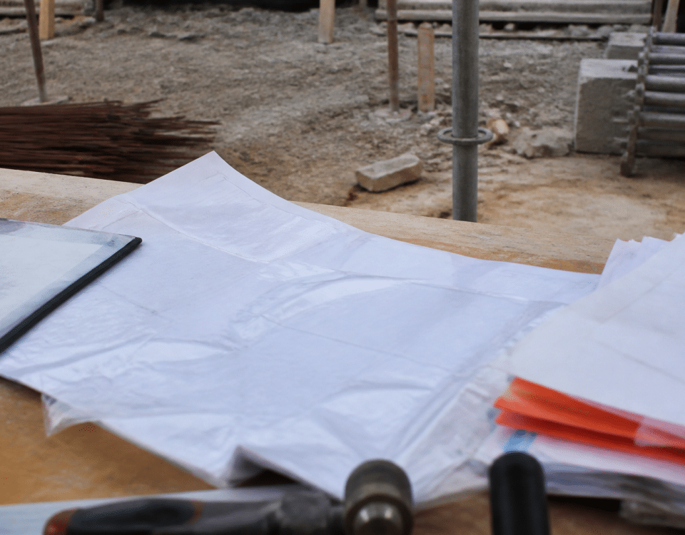 Document salarial affiche sur bureau chantier construction