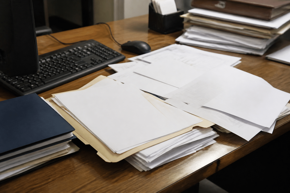 Documents incomplets avec justificatifs manquants sur bureau administratif.