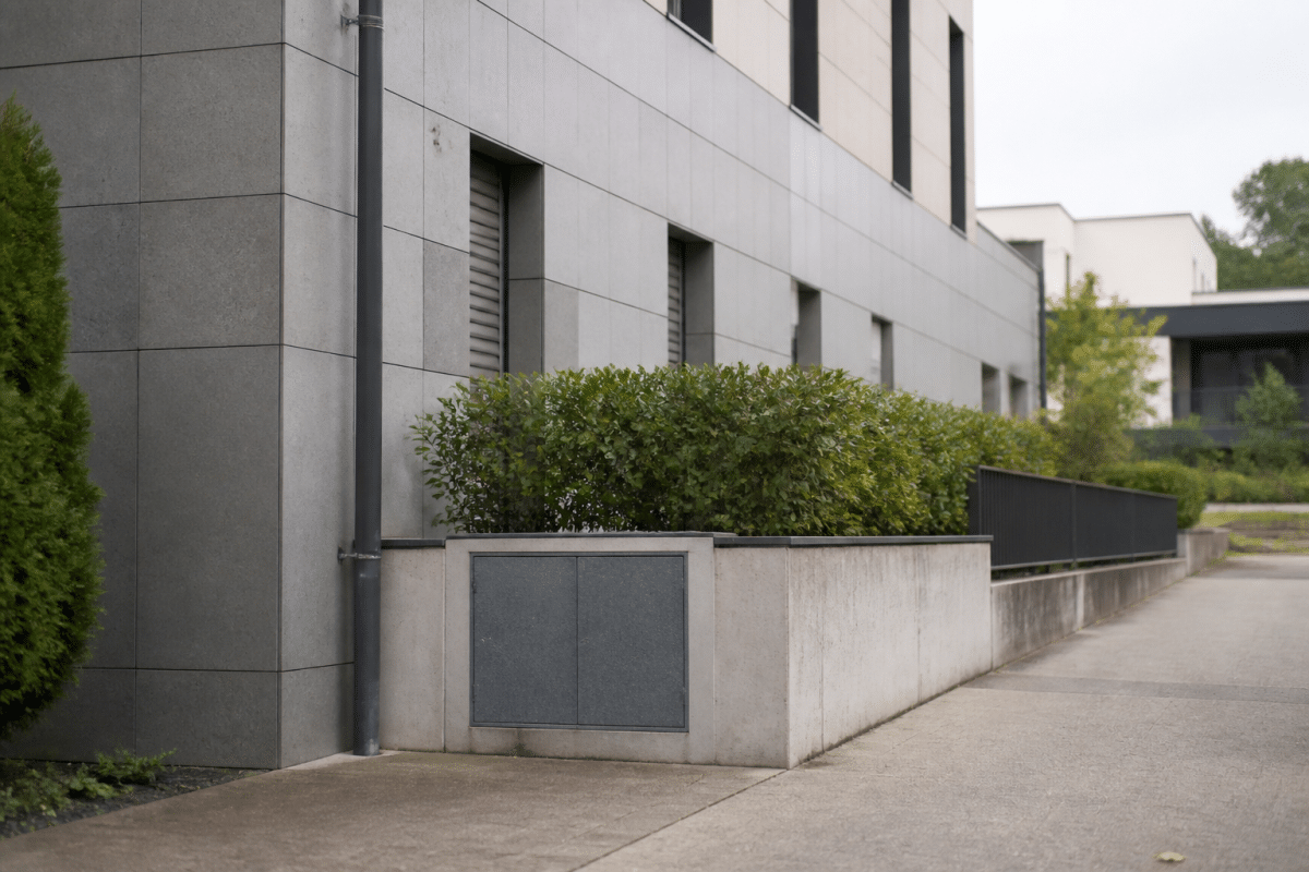 Immeuble moderne de Luxembourg avec plaque numero adresse