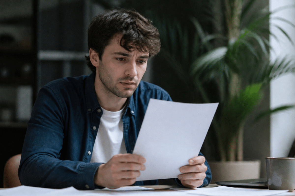 Jeune employe recent face a document licenciement economique.