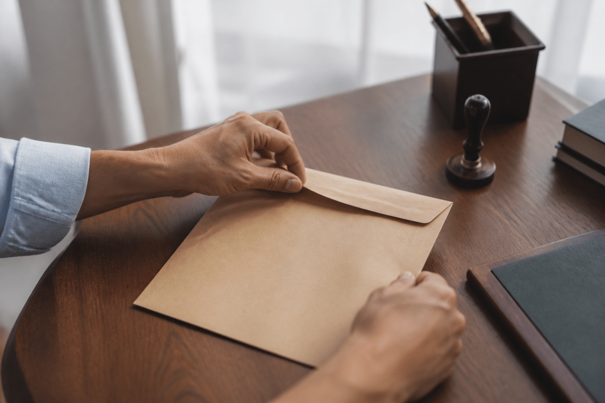 Lettre officielle adressée a un notaire avec en-tete