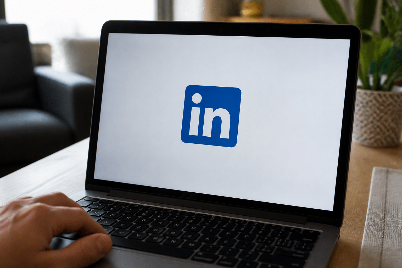 Logo LinkedIn affiche sur ecran ordinateur portable