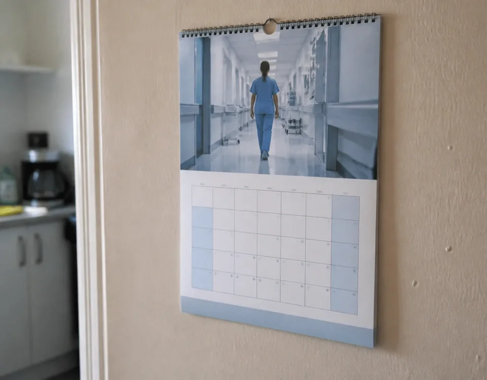 Calendrier affichant dates importantes salaires hospitaliers 2025